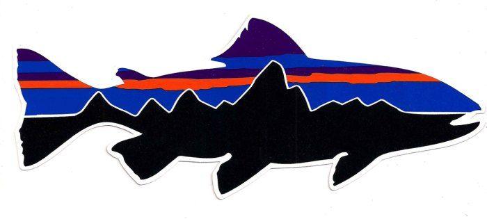 Patagonia Fish Logo - Patagonia Fitz Roy Trout Sticker Fly Fishing Shop & Guides