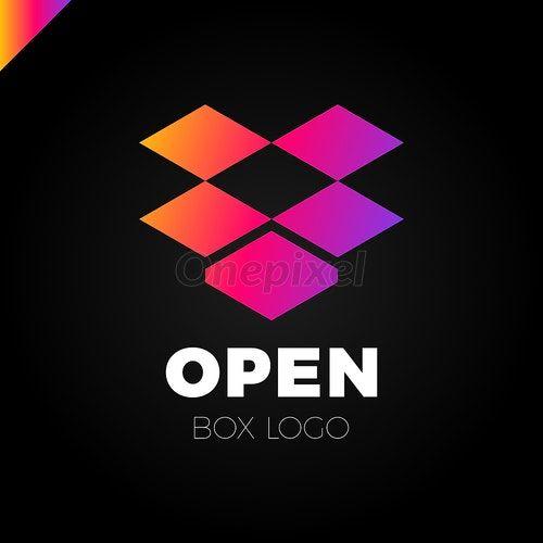Open- Box Logo - Open box logo. Simple vector color icon - 3866147 | Onepixel