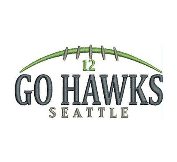 Go Hawks Logo - 8.75W 12th Fan Sporty Seahawks GO HAWKS & football