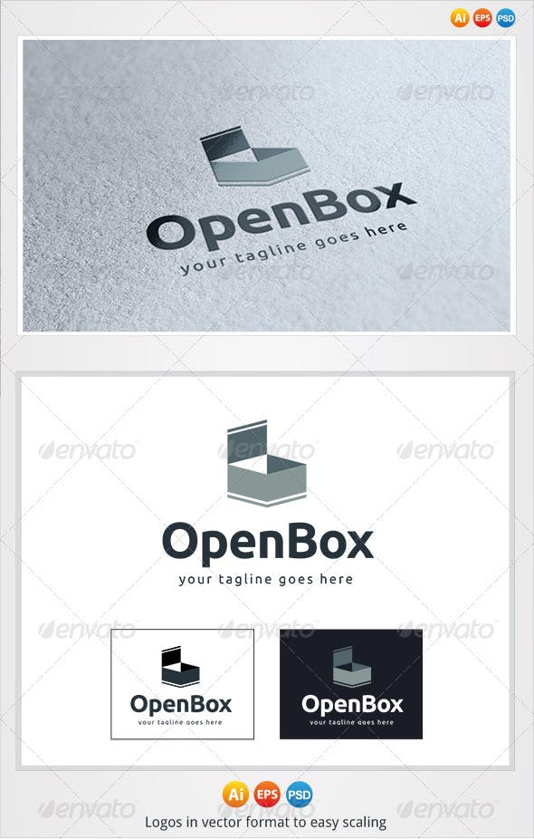 Open- Box Logo - Open Box Logo by Pixasquare | GraphicRiver