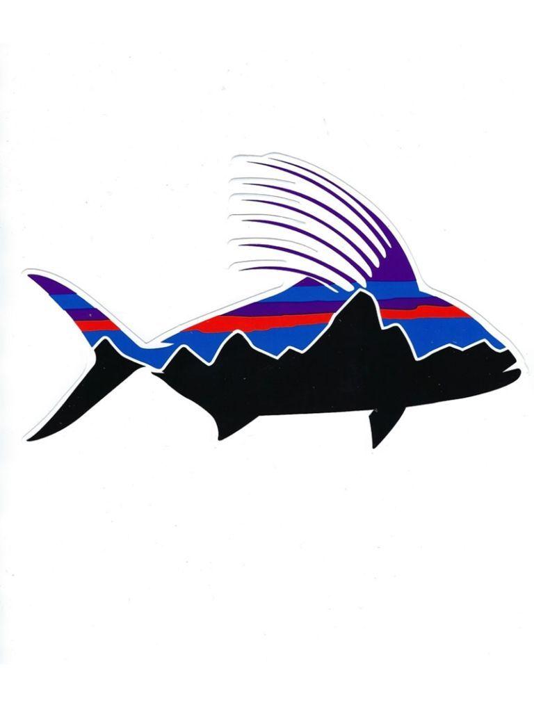 Patagonia Fish Logo - Patagonia Fitz Roy Roosterfish Sticker - Duranglers Fly Fishing Shop ...