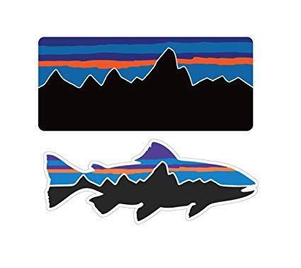 Patagonia Fish Logo - Patagonia Fish Combo Decals Stickers Mountain Camping