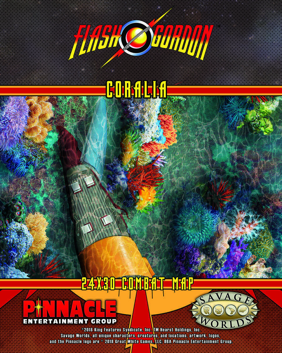 Savage Entertainment Logo - The Savage World of Flash Gordon: Coralia Poster Map - Pinnacle ...