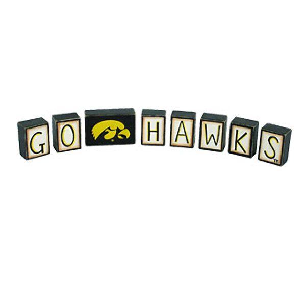 Go Hawks Logo - Iowa Hawkeyes Go Hawks Blocks