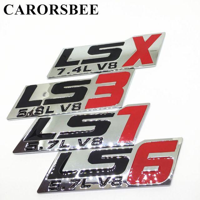 LSX Logo - CARORSBEE 3D Metal LS1 LS3 LS6 LSX 5.7L 6.8L 7.4L V8 Car Styling