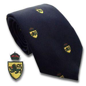 Green and Gold Shield Logo - Navy Blue Neck Tie with Gold Shield Crest with Green Lion | eBay