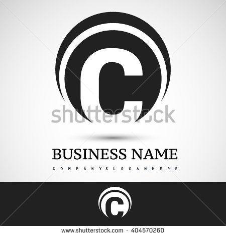 Black Circle Red C Logo - Letter C logo icon design template elements on circle black - stock ...