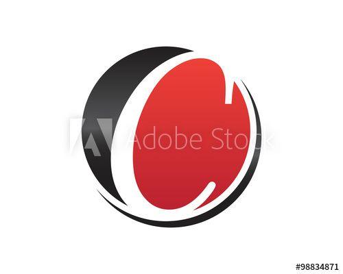 Black Circle Red C Logo - C Circle Initial Letter Logo. black ann red. this stock vector