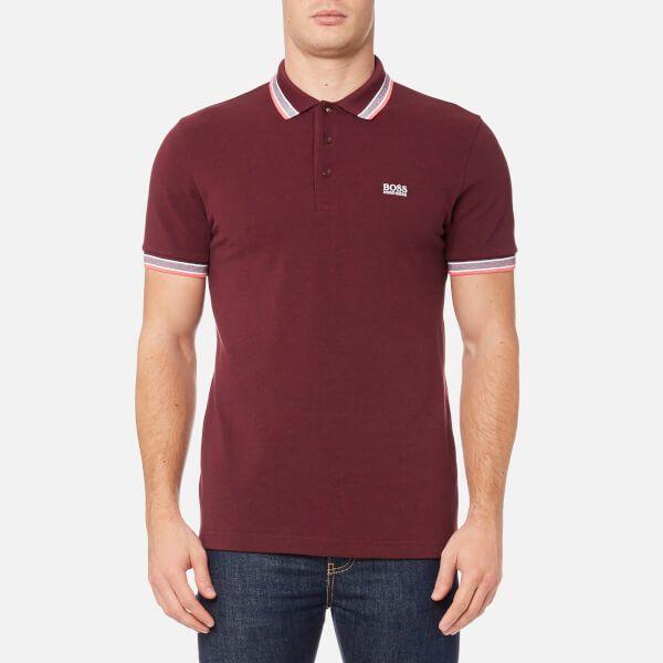 Dark Red Polo Logo - BOSS Green Men's Paddy Polo Shirt - Dark Red - Free UK Delivery over £50