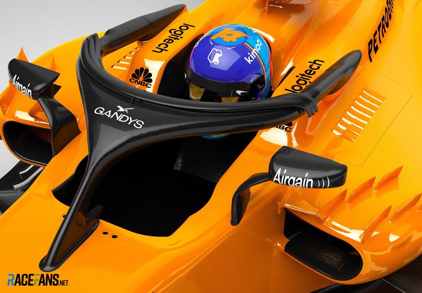 McLaren F1 2018 Logo - McLaren puts flip-flop manufacturer's logo on its Halo · RaceFans