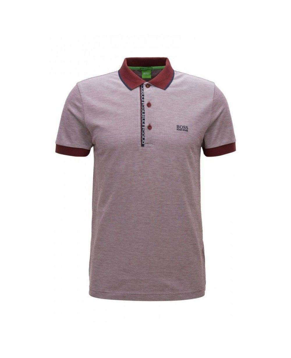Dark Red Polo Logo - BOSS GREEN 'PAULE 4' SLIM FIT POLO SHIRT IN DARK RED - Iconic ...