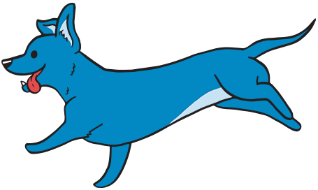 Blue Dog Running Logo - Home - Full Circle Obedience