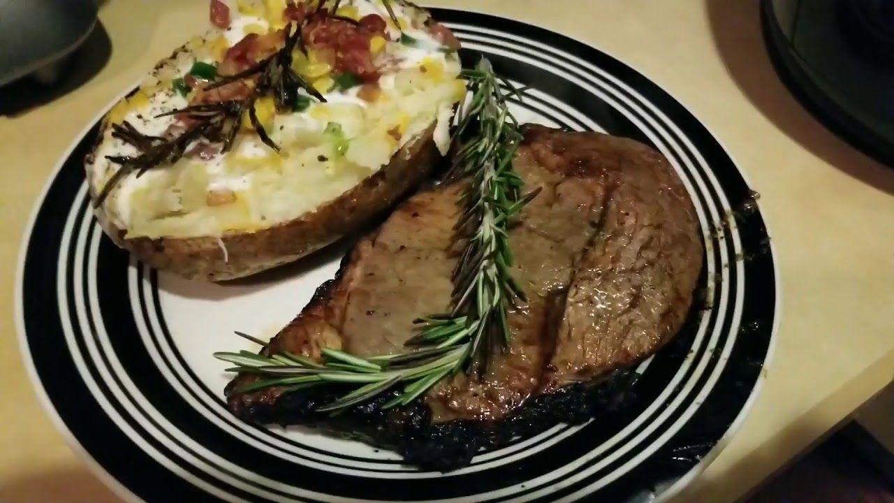 Steak N Bake Logo - Rib Eye Steak and Bake Potatoes on Air Fryer