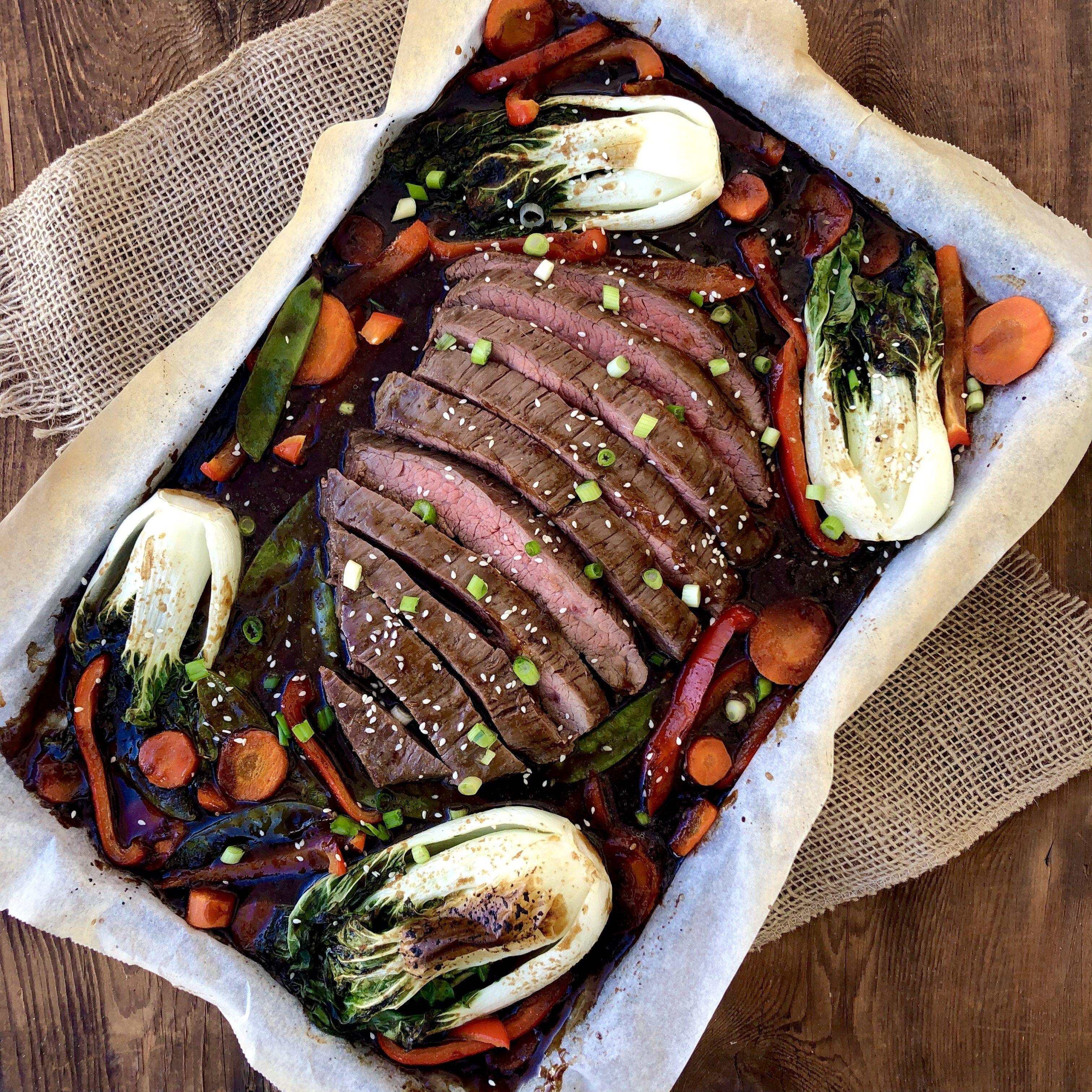 Steak N Bake Logo - Teriyaki Steak and Vegetable Sheet Pan Bake- Sneaky Mommies