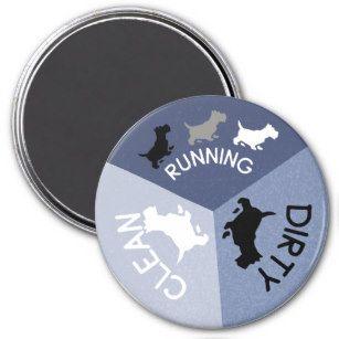 Blue Dog Running Logo - Blue Dog Refrigerator Magnets | Zazzle
