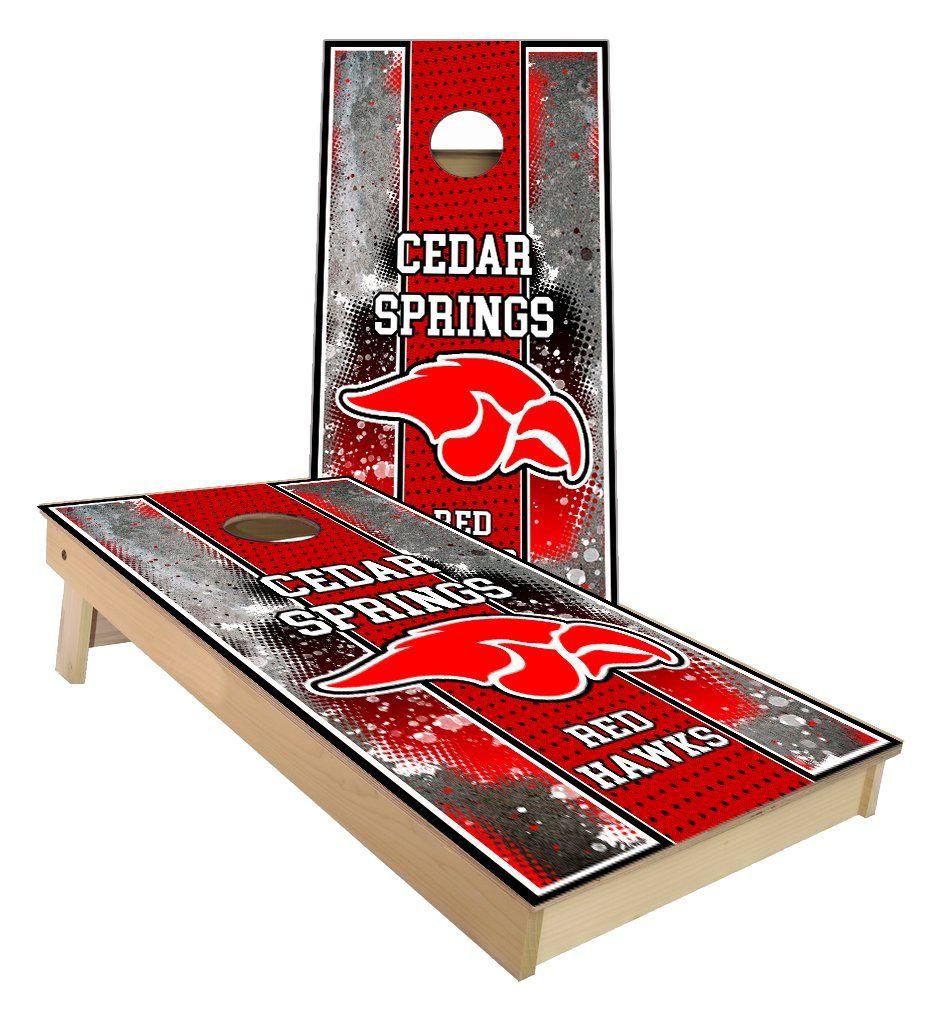 Cedar Springs Red Hawk Logo - Cedar Springs Red Hawks Cornhole Boards