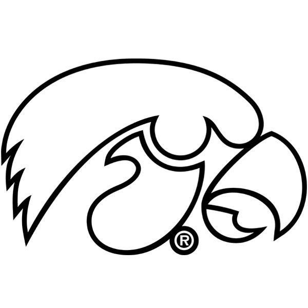 Black and White Hawkeye Logo - Iowa Hawkeyes Tiger Hawk Outline Decal