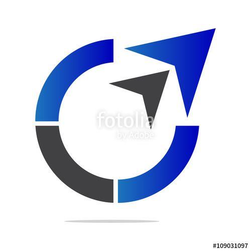 Circle with Arrow Logo - circle arrow blue logo