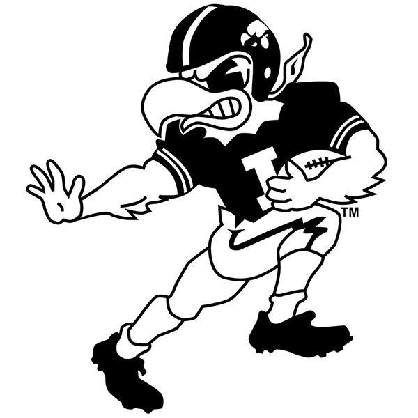 Black and White Hawkeye Logo - Iowa Hawkeyes Vintage Football Herky Decal
