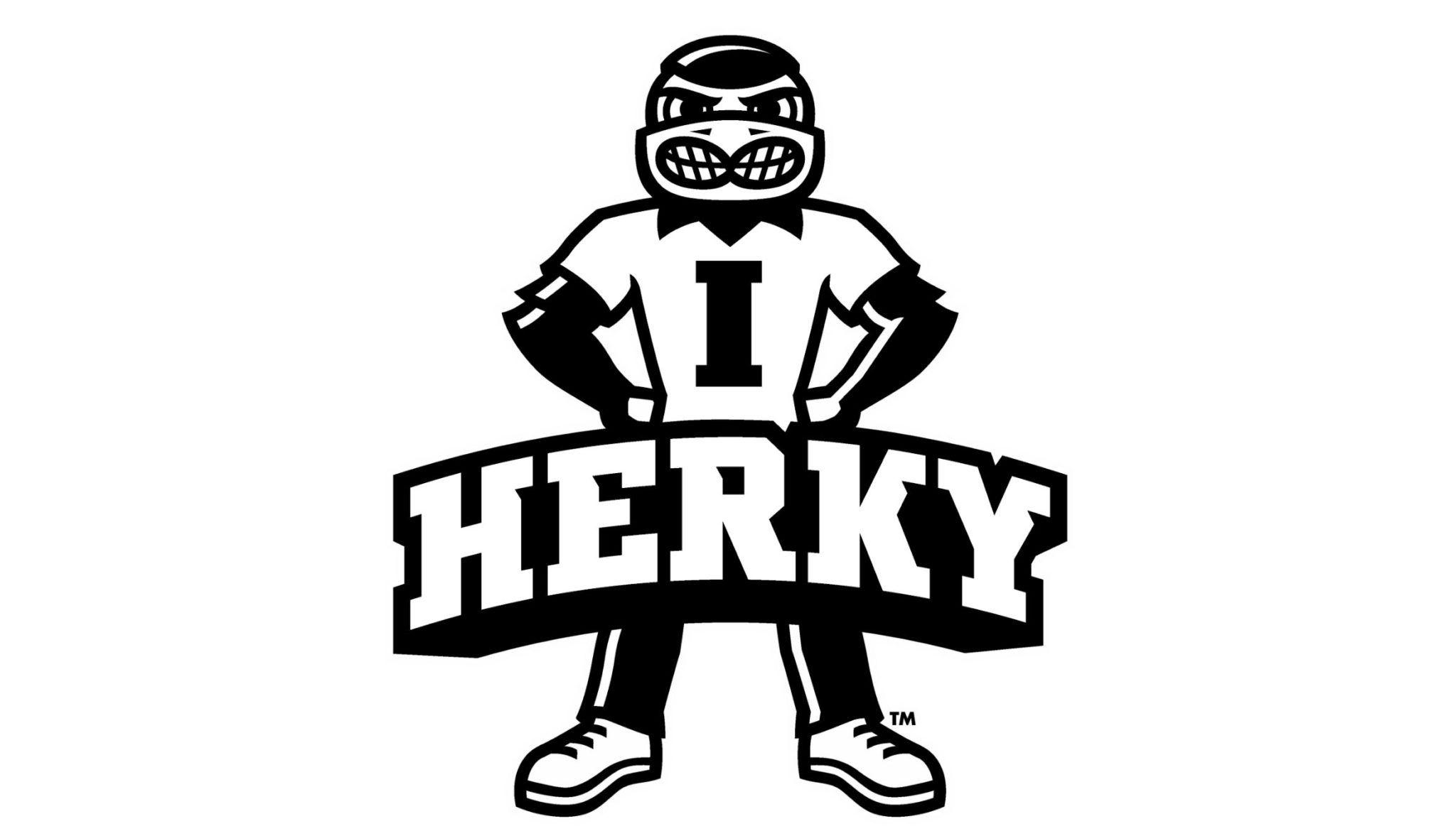 Black and White Hawkeye Logo - The Hawkeyes and Herky | University of Iowa Licensing Department