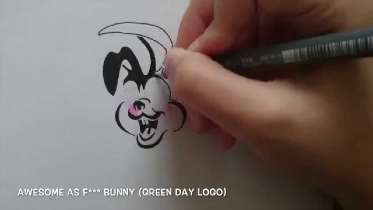 Green Day Bunny Logo - Let's Draw The Awesome as Fuck Bunny (Green Day Logo) [HD] - YouTube