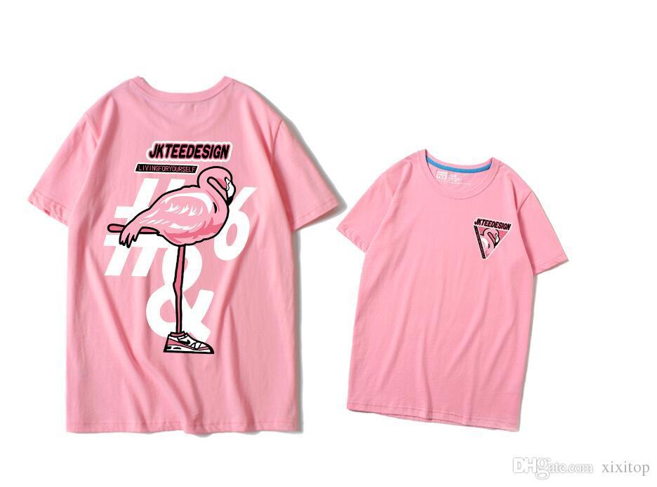 Flamingo Clothing Logo - Jungle Hip Hop Street Tide Brand Flamingo Korean Versio Big Size ...