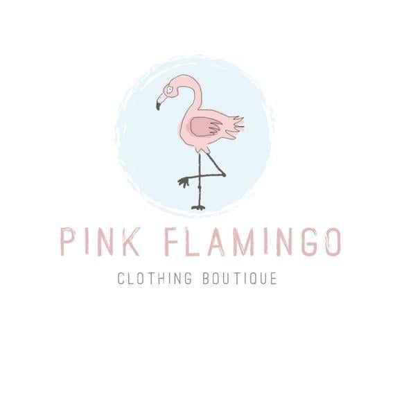 Flamingo Clothing Logo - Logo design Flamingo Logo Painted Logo Pastel Logo | Etsy