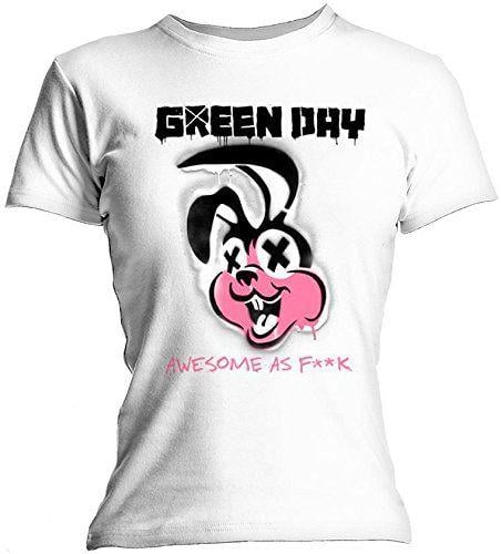 Green Day Bunny Logo - Bravado Green Day Overspray Women's T-Shirt: Amazon.co.uk: Clothing