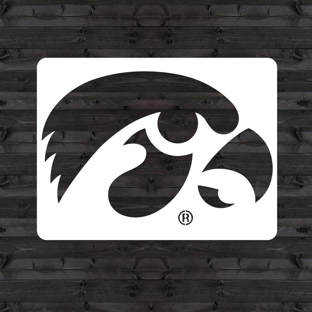 Black and White Hawkeye Logo - U Stencil Iowa HAWKEYE Mini Stencil IOWOOS 201 Home Depot