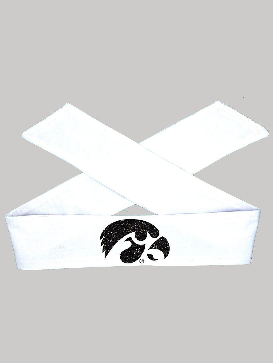 Black and White Hawkeye Logo - Iowa Tie Headband Hawkeye or White