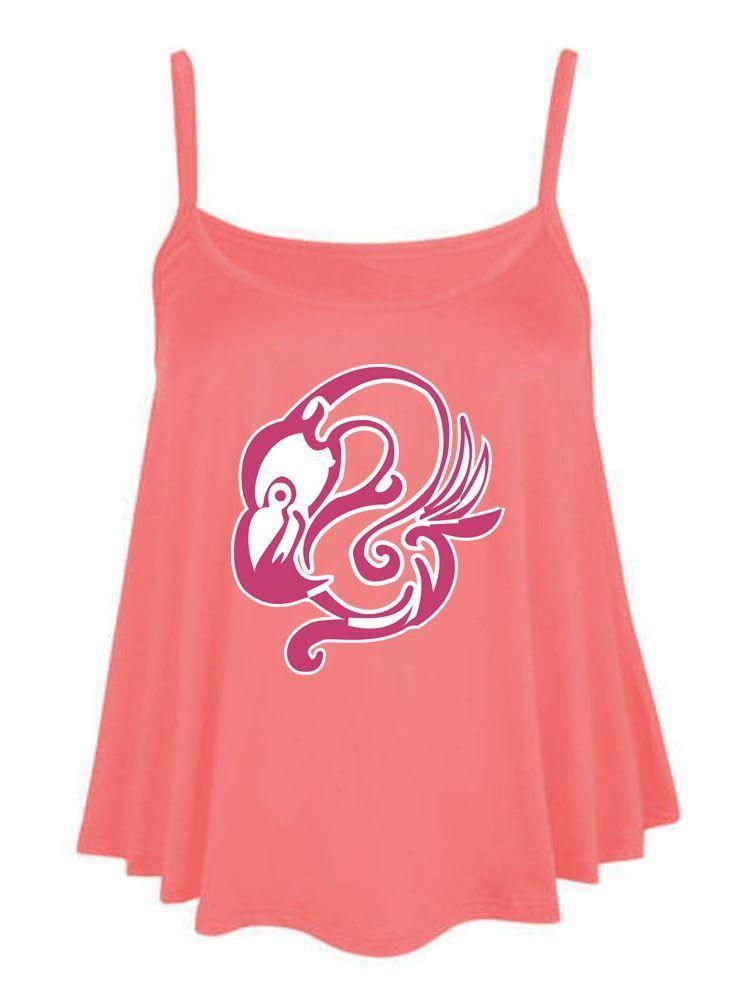Flamingo Clothing Logo - Flamingo Bird Tribal Logo cami Swing Vest Top Womens Ladies Flared ...