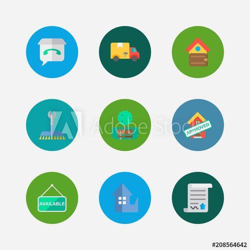 Loan App Logo - Building icons set. Move and building icons with feedback, house