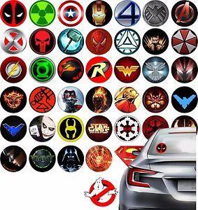 Marvel Heroes Logo - Stickers on truck car skateboard super hero logo marvel Batman ...