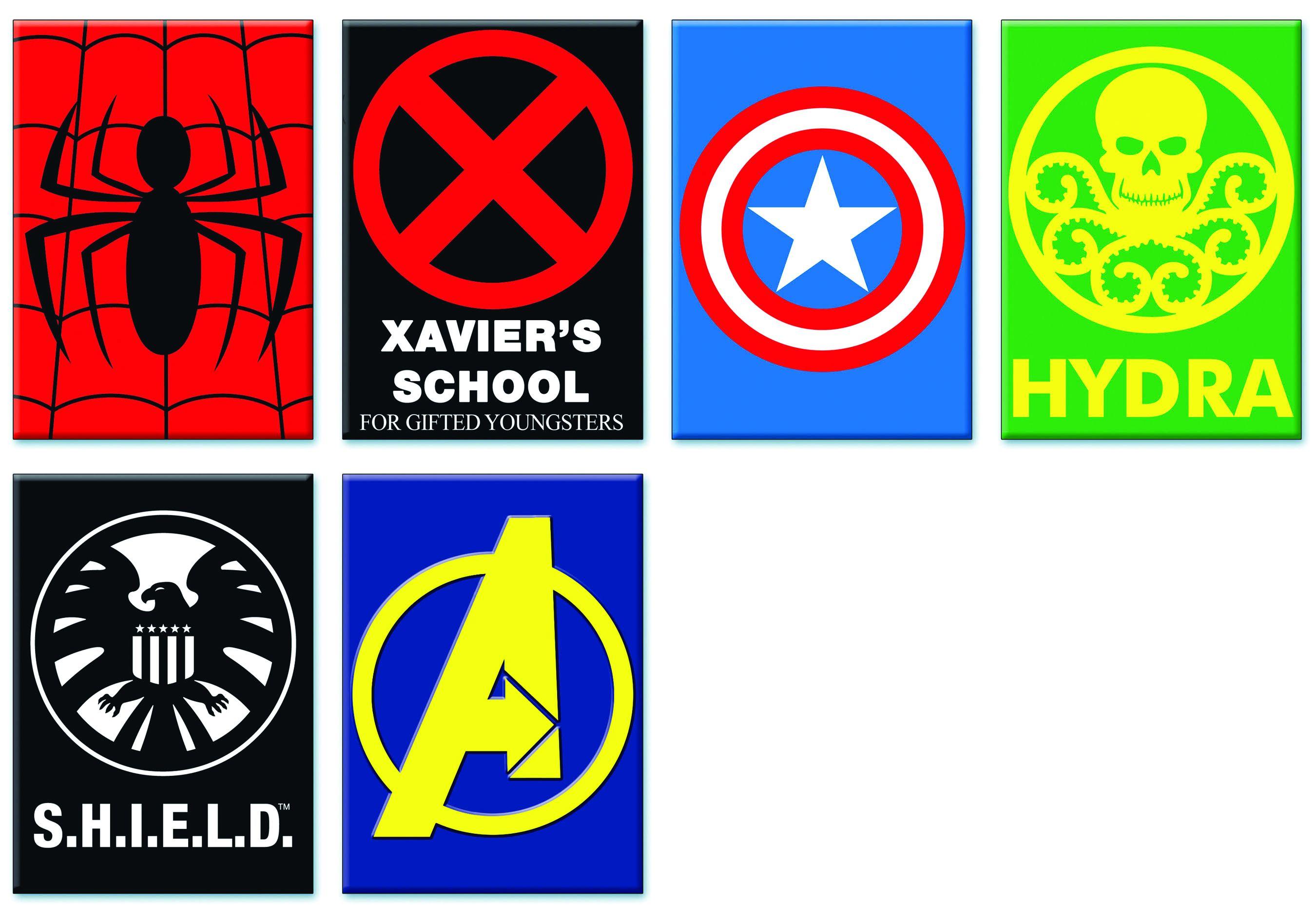 Marvel Heroes Logo - JUN112041 - MARVEL HEROES LOGOS 6PC MAGNET ASST - Previews World