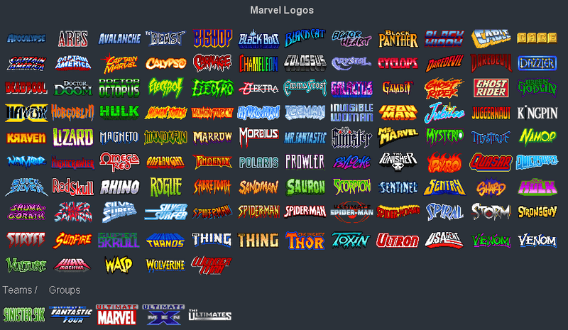 Marvel Heroes Logo - Pin by Mark Sellers on Superhero/Villains and Comic Logos and ...