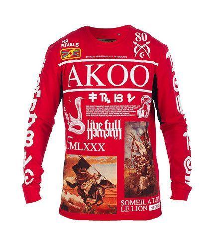AKOO Clothing Logo - AKOO Graphic logo tee Long sleeves Crew neck with ribbed collar AKOO