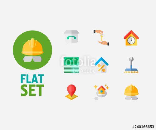Loan App Logo - Real estate icons set. Deal and real estate icons with home loan