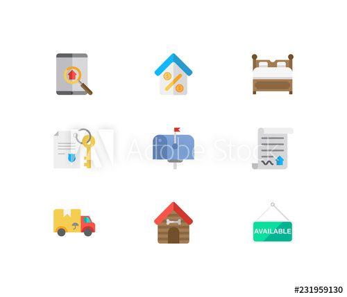 Loan App Logo - Building icons set. Animal house and building icons with property