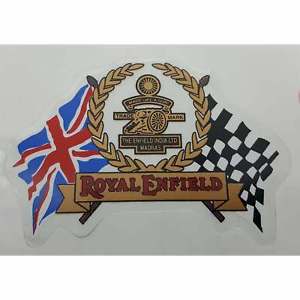 Royal Flag Logo - ROYAL ENFIELD Flag Union Jack Logo Toolbox mudguard Pannier Decal