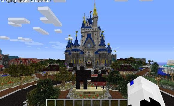 Minecraft Disney Castle Logo - Disney's Magic Kingdom Recreated Block By Block In Minecraft