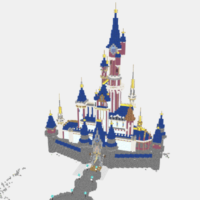 Minecraft Disney Castle Logo - Disney Castle - 3D View Layer-By-Layer - Mineprints