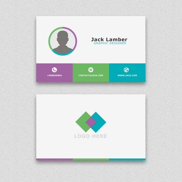 Simple Business Logo - Simple business card with geometric shapes PSD file