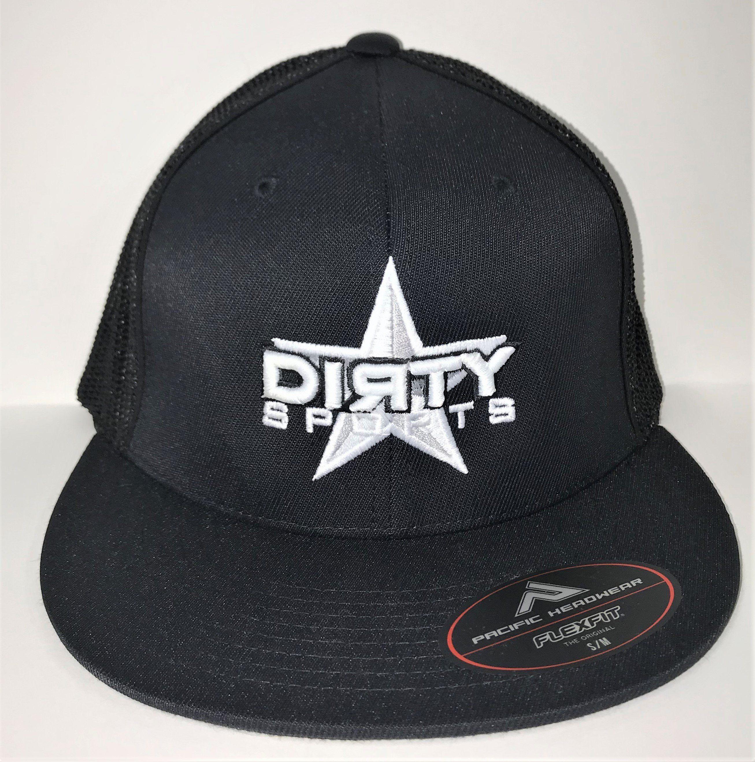 Gray Star Logo - #308 Black Mesh Hat - White & Gray Dirty Star Logo