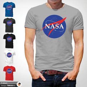 Gray Star Logo - Details about NASA SPACE ASTRONAUT T-SHIRT- GEEK NERD STAR LOGO MEN MENS  T-Shirt Top Gray