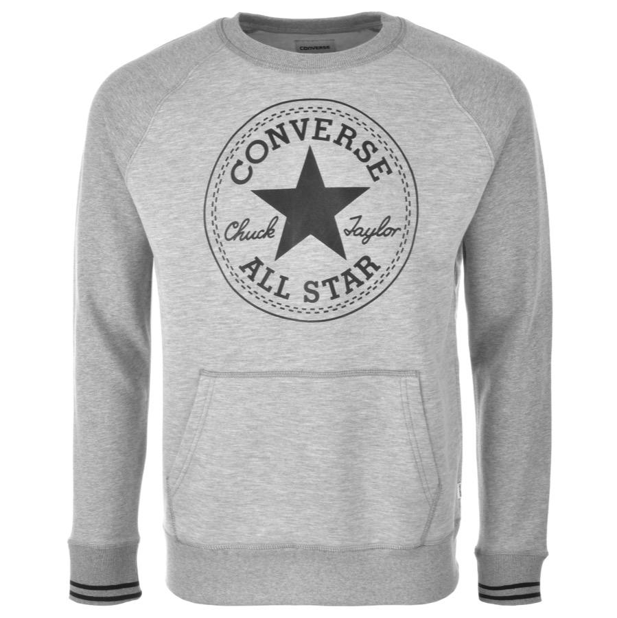Gray Star Logo - Converse All Star Logo Sweatshirt Grey in Gray for Men - Lyst