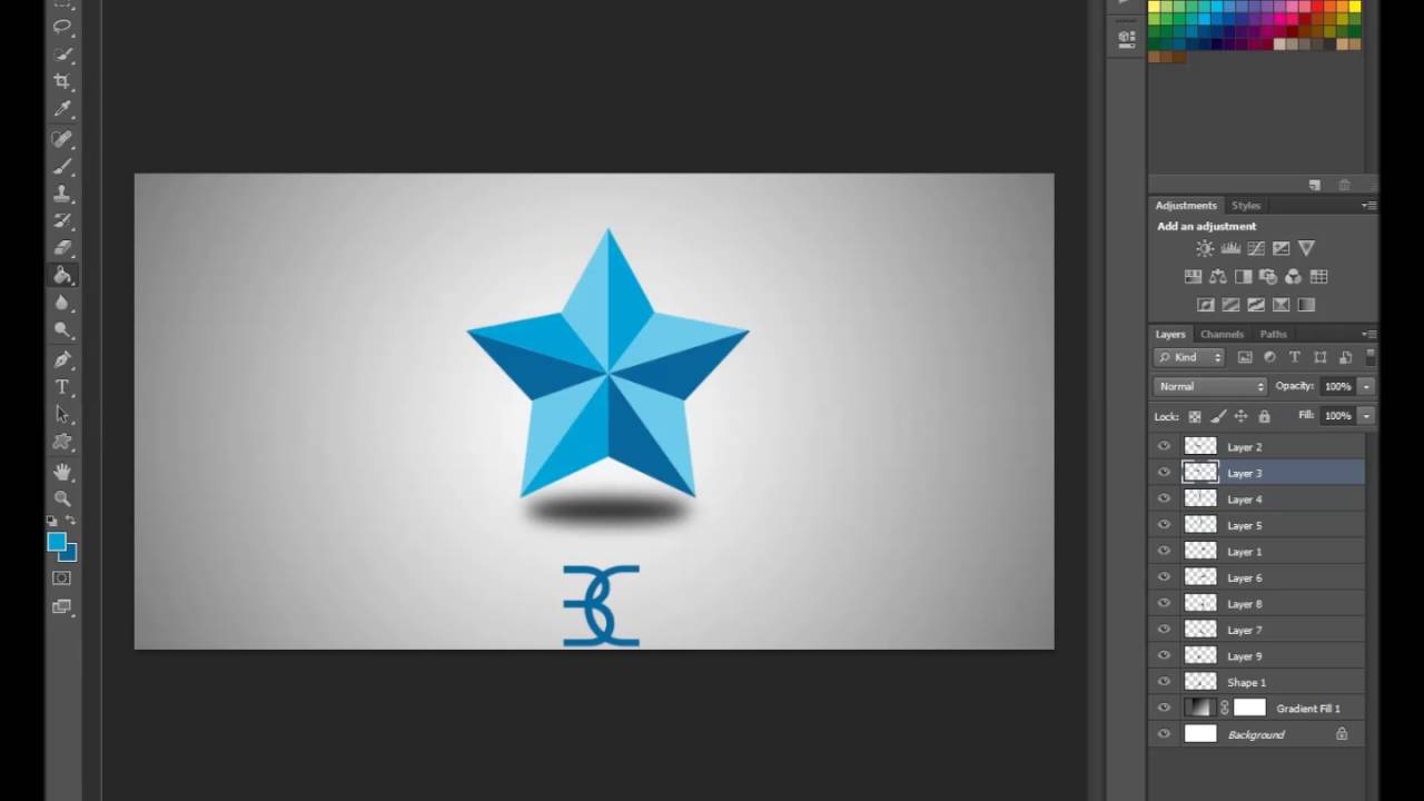 Gray Star Logo - How to make a star logo - Photoshop cs6