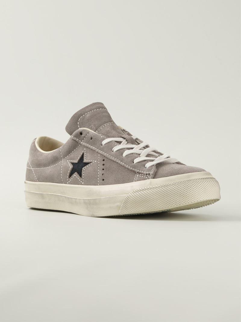 Gray Star Logo - Lyst - Converse Star-Logo Suede Sneakers in Gray for Men