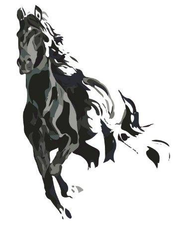 Galloping Horse Logo - Free Ink Painting Galloping Horse Vector 01. Horses in art. Horses