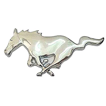 Galloping Horse Logo - AutoTrends Front Grill Silver Galloping Horse 3D Car Emblem Tuning ...