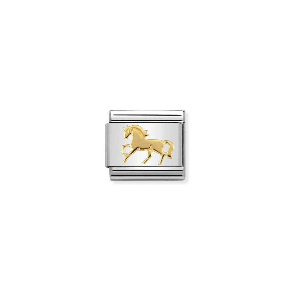 Galloping Horse Logo - NOMINATION Classic Gold Galloping Horse Charm